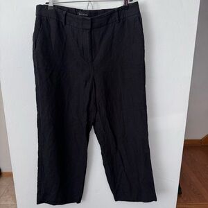 Talbots black wide leg linen pant Size 10